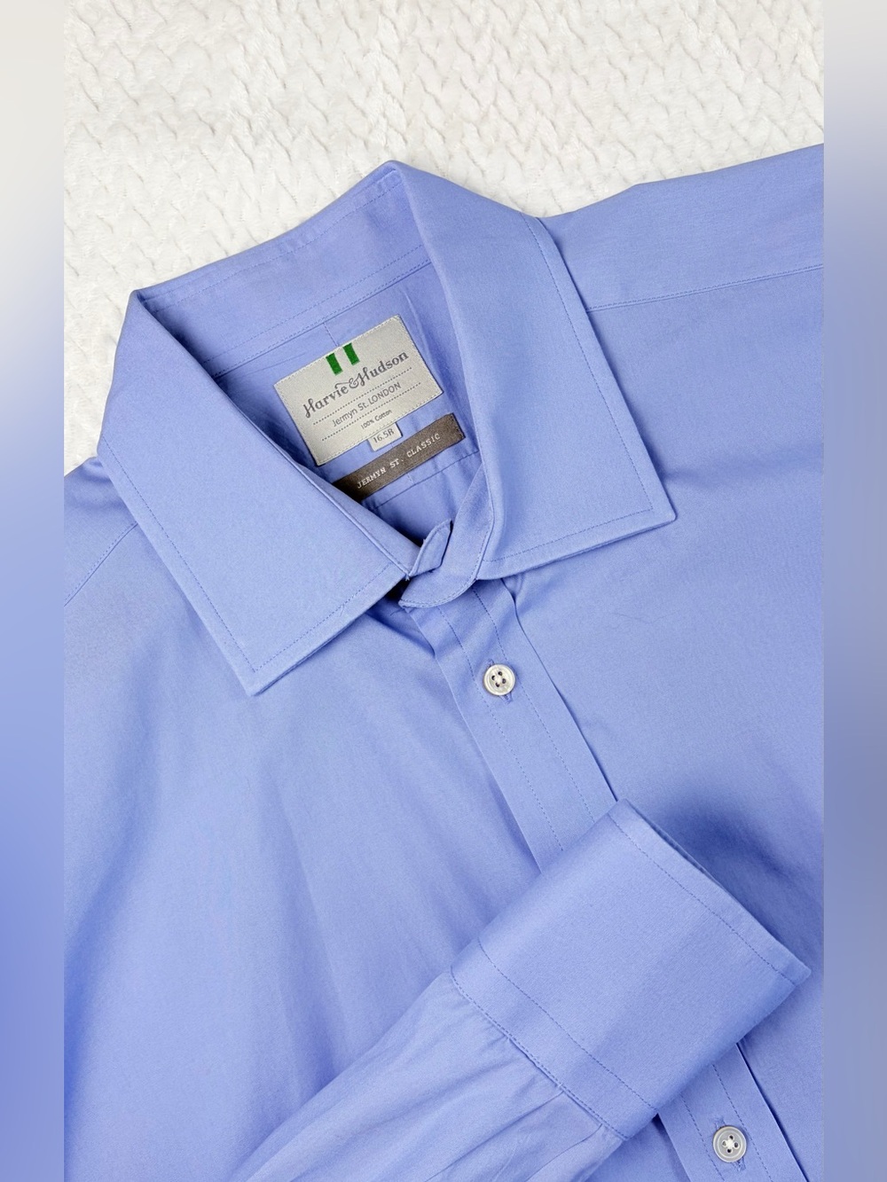 Harvie & Hudson Blue Long Sleeve Dress Shirt Size 16.5R